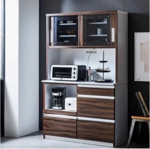 大川家具 レンジボード ウォールナット 約120cm【食器棚 レンジ台】