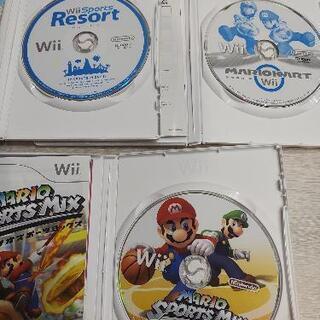 Wiiセット+マリオカート+マリオスポーツミックス+Wiiスポーツリゾートの画像
