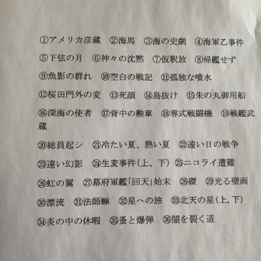 吉村昭、小説36巻(48冊)