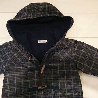 キッズ服　男の子 サイズ１００長袖ダッフルコート風ジャンパー１点の画像
