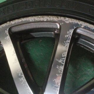 【引き取り限定】中古品　18インチ　トヨタ純正TRDホイール4本セット　★夏タイヤ装着付きです★　《型式　ZRR70Wから外し》の画像