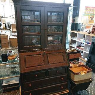 格安！松本民芸家具 キャビネット付ライティングビューロー 訳あり