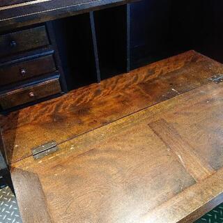 格安！松本民芸家具 キャビネット付ライティングビューロー 訳ありの画像