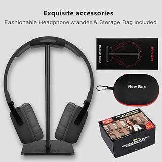 【新品】長時間使用とノイズキャンセリングで有名なNew Bee NB-6のBluetoothヘッドホン、ヘッドセット ワイヤレススポーツ ノイズ独立性傷防止 充電式 折りたたみ式 スポーツ歩数計 ゲームイヤホン サポートiOS/AndriodスポーツApp 1週間後0円にします。 の画像