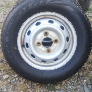 155/70R12 VRX2 17年製 7.5～8分山 鉄チン付き