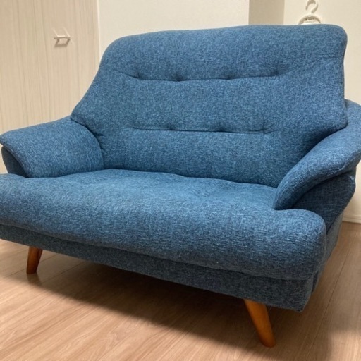 値下げ☆NOCE 2人掛けソファ　ブルー