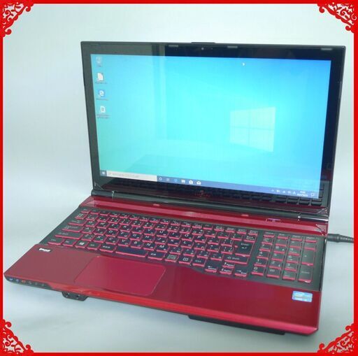 新品高速SSD タッチ可 中古美品 赤色 ノートパソコン 15型 富士通 AH56/K 第3世代 i5 8GB Blu-ray 無線 Bluetooth Windows10 Office