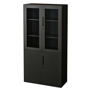 Hスチールキャビネット【アバクス／ブラック色】オフィス 棚 ロッ...