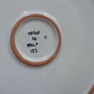 装飾 飾り皿 壁掛け 大皿 有名ブランド ITALY  No１５３ VINTAGE Pottery Hand Painted Plate   の画像