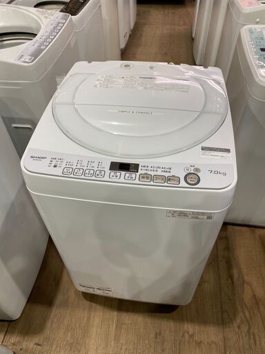 【愛品館市原店】SHARP 2020年製 7.0kg洗濯機 ES-KS70V-W【管理I4S029748-104】