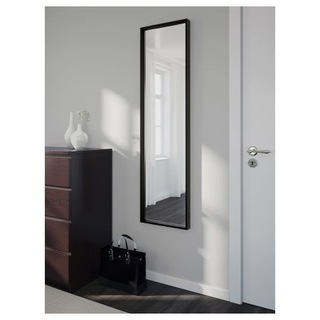 IKEA NISSEDAL ニッセダール ミラー, ブラック40x150 cmの画像