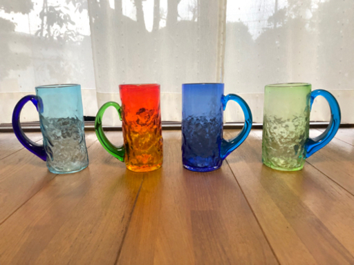 沖縄　琉球ガラス　ビールグラス　ジョッキ　4個セット