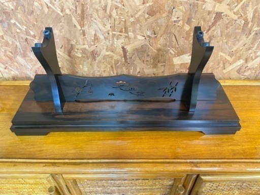 黒檀　刀台　象牙台　飾り台