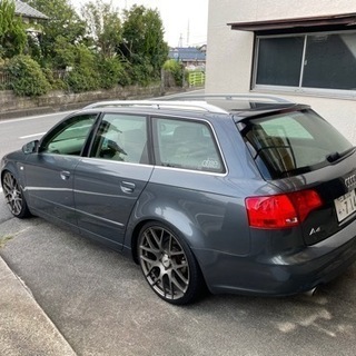 アウディ A4 アバント 19インチアルミ 車高調 ベージュ内装 革シート 内外装綺麗 車検有り オシャレ キャンプの画像