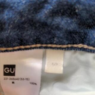 GU デニムワイドパンツ　Sの画像