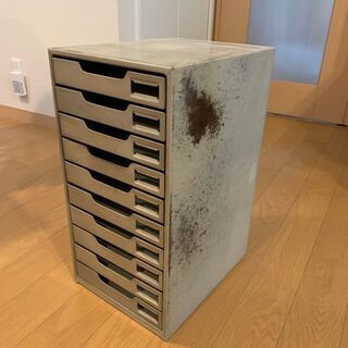 昭和レトロ　ビンテージ　スチール　コクヨ　レターケース　書類ケース　10段　中古の画像