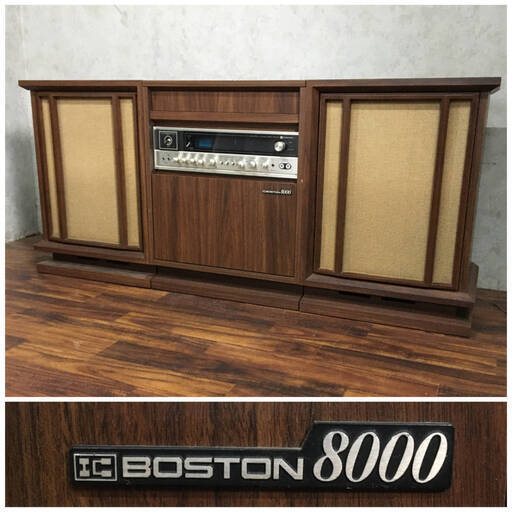 ⭕⭕⭕PN3/12　東芝　BOSTON8000　家具調ステレオ スピーカー　ジャンク　通電確認済み　レトロ　オーディオ　インテリア　現状品　TOSHIBA　⭕⭕⭕