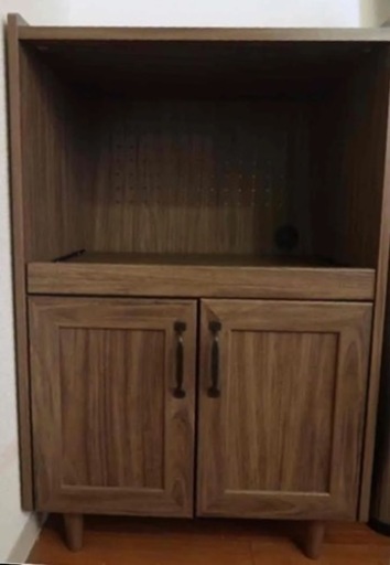 美品　レンジ台　ミドルブラウン