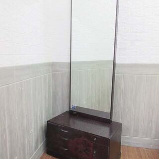 ss2890　鎌倉彫　ドレッサー　収納付き　引き出し5杯　姿見鏡...
