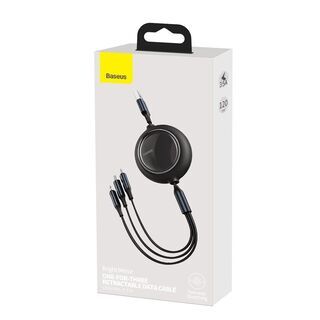 ※BASEUSベセス1年品質保証付※巻き取り3A充電ケーブル3i...