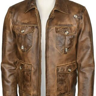 羊革ジャケット 本革 ライダーバイカージャケット 羊革ジャケット ビンテージ・スタイル d666Real Sheep Leather Rider Biker Jacket Vintage Style