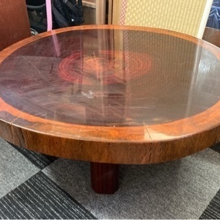 ダメージ‼️値下げ↓中古■丸太のテーブル■約79×69×35.5cm■
