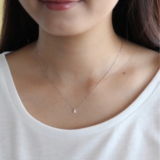 美品 Canal４℃ 10K ホワイトゴールド ダイヤモンドネックレスの画像