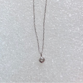 美品 Canal４℃ 10K ホワイトゴールド ダイヤモンドネックレスの画像