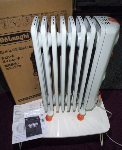 ☆デロンギ DeLonghi JR0812-OR 新L字型フラットフィン オイルヒーター◆最高レベルの安全性