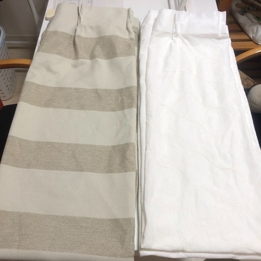 2級遮光カーテン 幅100cm×丈180cm 4枚組1セット（ボーダー柄）