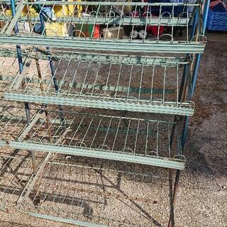 レトロ 商品棚 ワイヤーラック シェルフ 陳列棚の画像