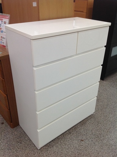 ニトリ 木製 ホワイト 5段チェスト 【9650008】