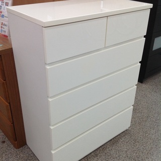 ニトリ 最新 木製 ホワイト 5段チェスト 【9650008】