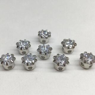 【お譲り先確定】未使用★ロジウム石座付き5mmジルコニア8個