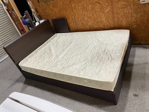 P2303　ダブルベッド　引き出し付き