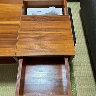 引き出し付きローテーブル　縦40cm  横85cm   高さ39cm   木製の画像