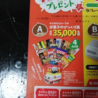 【無料 ～11/1お問い合わせ迄】ヤマザキパン 秋のわくわくプレゼントキャンペーン シール１２枚の画像