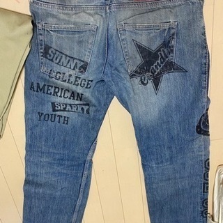 ココルル　デニムジーンズ　ベルト付の画像