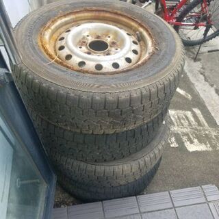 古タイヤ、ホイールセット　