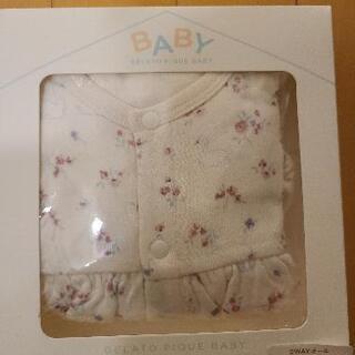【新品】ジェラートピケ　スワン柄2wayオール