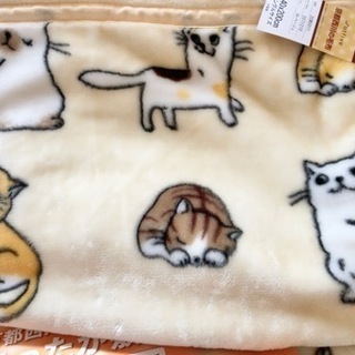 【新品未使用】　京都西川　猫柄　あったか　毛布　敷きパッド　シングル　モコモコ　猫好きさんに！の画像