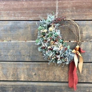 ブルーファンタジアと花々のクリスマスリース - その他