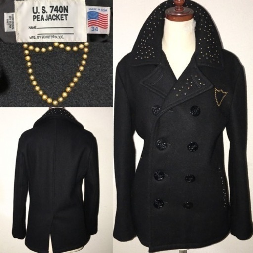 新品近い美品　schott × HTC ショット　定価10万円超程　ピーコート　ジャケット　USA製　日本正規品