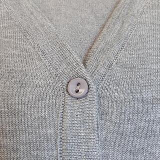 【未使用品】ニット カーディガン レディース 長袖 グレー Mサイズ コットン タグ付き の画像