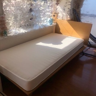 無印良品】シングルベッド・マットレス ヘッドボード付き