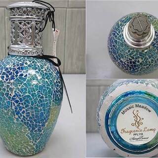 ss2867　未使用品　Ashleigh&Burwood　フレグランスランプ　モザイクメドゥー　アシュレイ＆バーウッド　アロマランプ　輸入雑貨　ランプL　オイル　ウィック　触媒燃焼　空気清浄作用の画像
