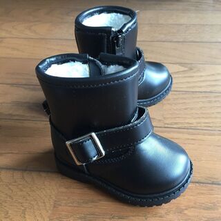 未使用 13.0cm  ブーツ 黒 内側ボア ポップミニ 男女兼...