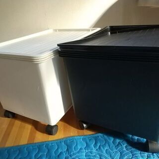 キャスターつき整理箱2個セット現金