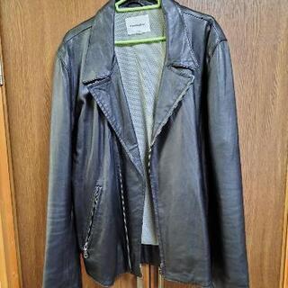 メンズLサイズ羊皮ダブルライダースジャケットの画像