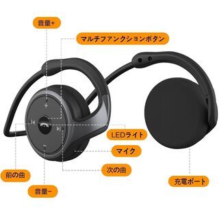【動作確認OK・1週間後0円にします】ランニング等スポーツ時に最適 Bluetooth ヘッドホン イヤホン 38g 防汗仕様 耳掛け式 圧迫感なし邪魔にならない DYLAN Marathon の画像